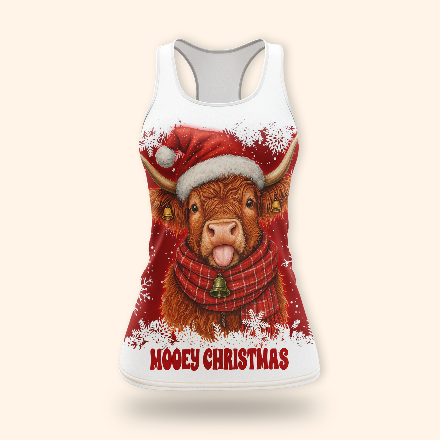 Custom Name Mooey Christmas Hoodie – Funny Highland Cow Zip Up, Red Holiday Hoodie Gift Idea