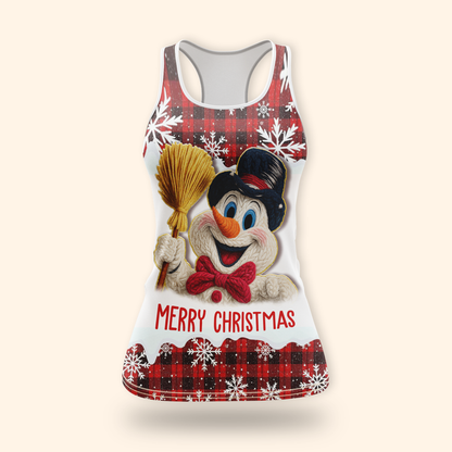 Merry Christmas Snowman Hoodie – Cute Plaid Red Winter Zip Up