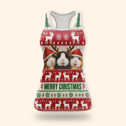 Funny Guinea Pig Christmas Hoodie – Merry Christmas Ugly Sweater Style Zip Up