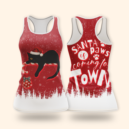 Personalized Cat Christmas Hoodie – Santa Paws Is Coming to Town, Custom Name Gift, Custom Choo
