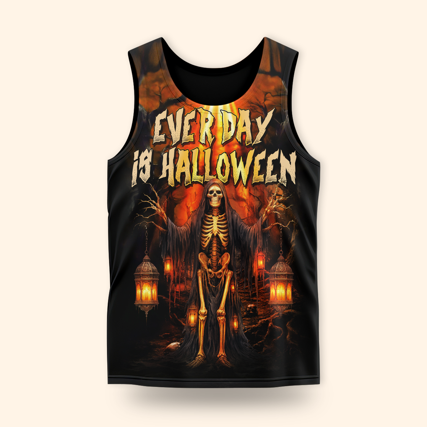 Personalized Every Day Is Halloween Hoodie – Skeleton Lantern Scary Jacket, Custom Choo