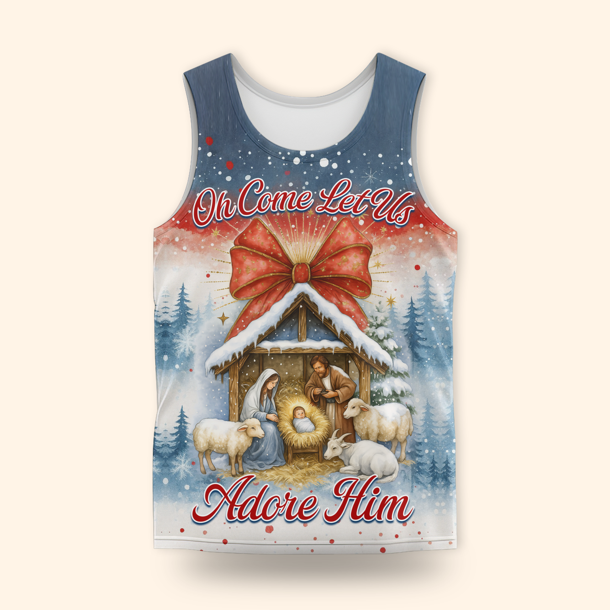 Christian Christmas Hoodie – Oh Come Let Us Adore Him Nativity Scene, Personalized Holiday Zip Up, Custom Choo
