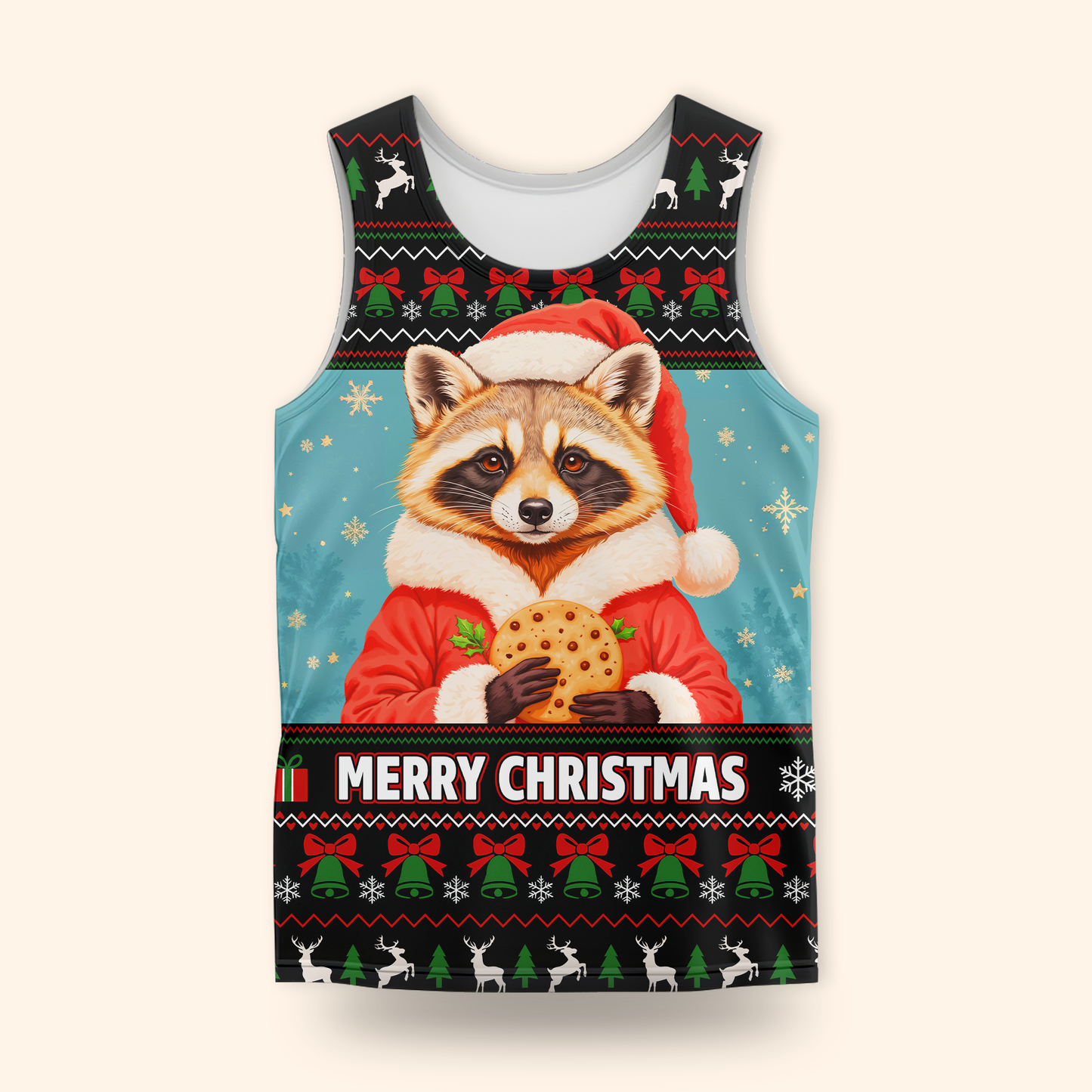 Personalized Raccoon Christmas Hoodie – Cute Merry Christmas Zip Up