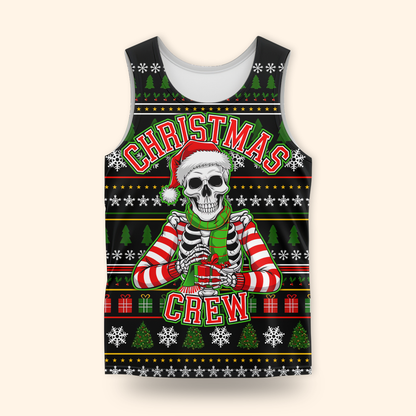 Funny Skeleton Christmas Hoodie – Custom Name Christmas Crew Zip Up