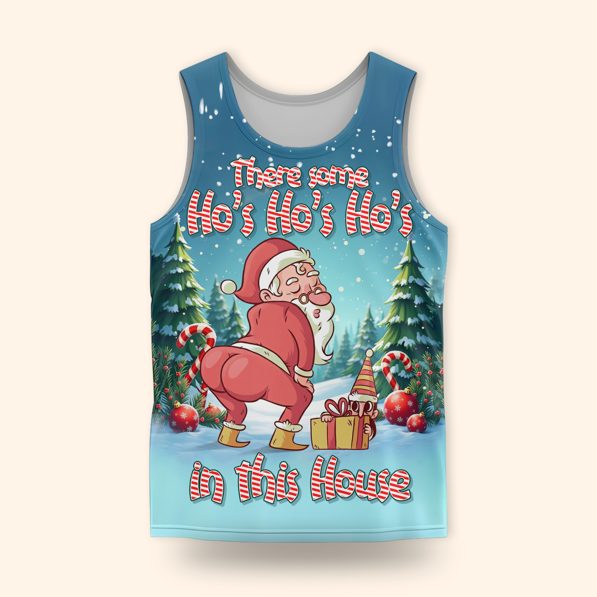 There Some Ho’s In This House Hoodie – Funny Santa Butt Design, Custom Name Christmas Zip Up, Custom Choo