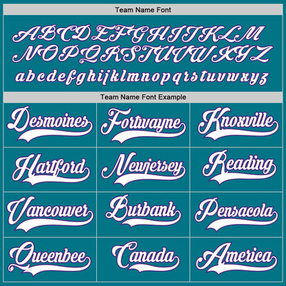 Custom Teal White-Purple Hockey Jersey