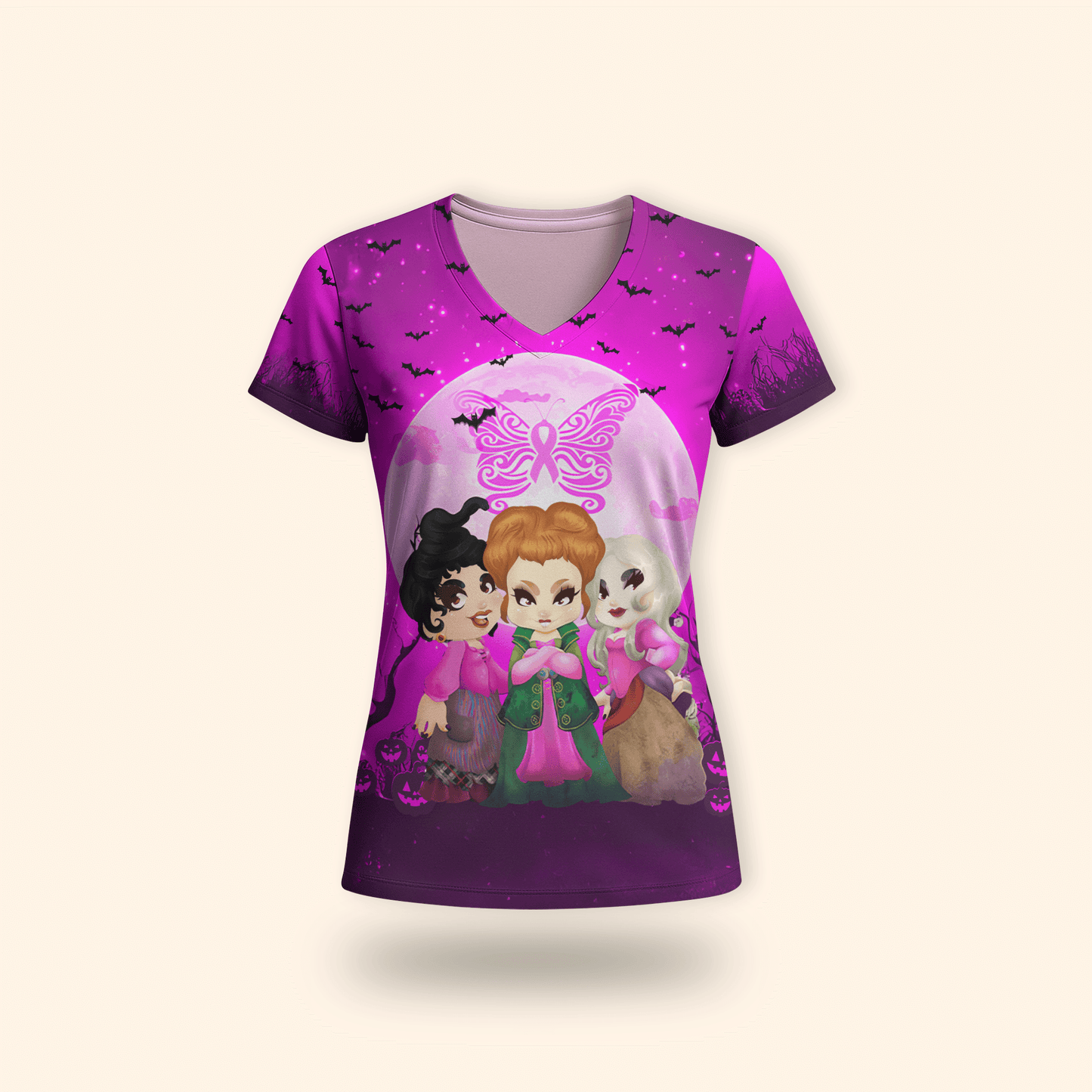 Witchy Trio Zip-Up - Breast Cancer Awareness Shirt