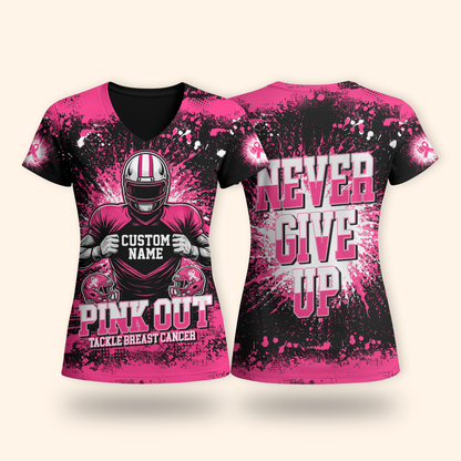 Custom Pink Out Hoodie – Breast Cancer Awareness Football Sweatshirt