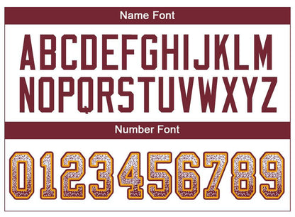 Custom White Burgundy-Gold Drift Fashion Football Jersey