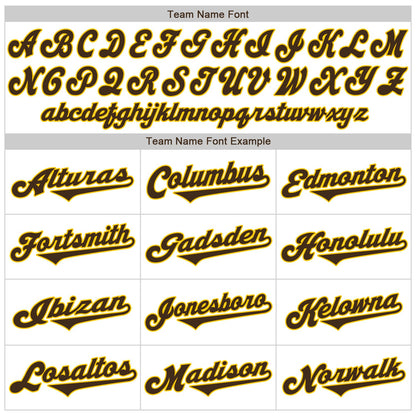 Custom White Brown Pinstripe Brown-Gold Authentic Throwback Rib-Knit Baseball Jersey Shirt
