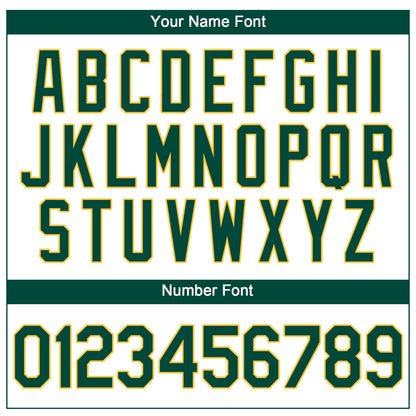 Custom White Green-Gold Performance T-Shirt