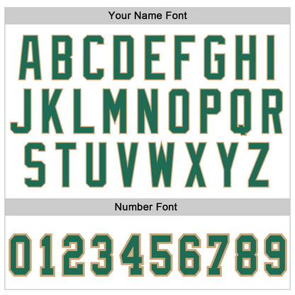Custom White Kelly Green-Old Gold Authentic Throwback Basketball Jersey