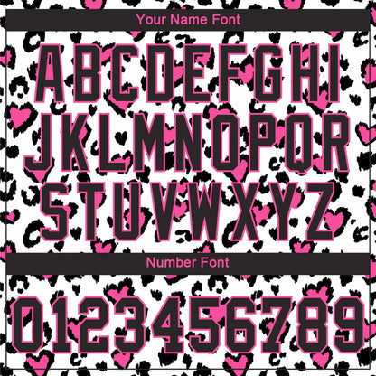 Custom White Black-Pink 3D Pattern Design Leopard Authentic Baseball Jersey