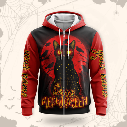 Personalized Happy Mewloween Black Cat